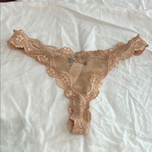 NWT - Victoria’s Secret Nude Lace Thong